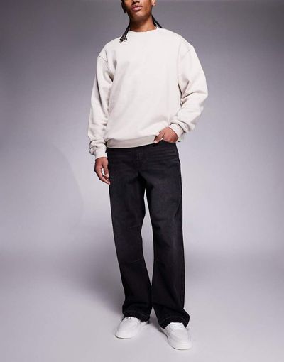 Good For Nothing Good For Nothing baggy fit denim jeans in black with raw hem