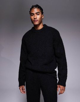 Good For Nothing Good For Nothing knit boucle sweater in black - part of a set