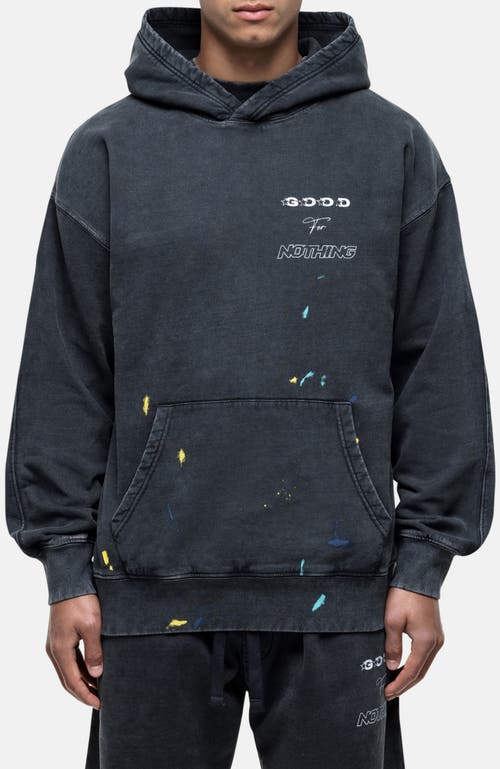 Good For Nothing Good For Nothing Nevada Black Paint Relaxed Hoodie 