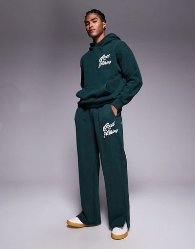 Good For Nothing Good For Nothing straight leg sweatpants in forest green - part of a set