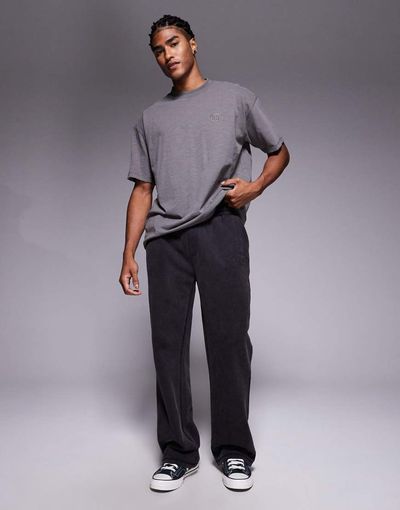 Good For Nothing Good For Nothing straight leg sweatpants in washed black with logo print