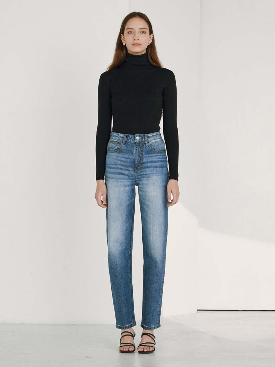 GOODDEN Boyfriend Coated Jean (Blue/Light Blue)