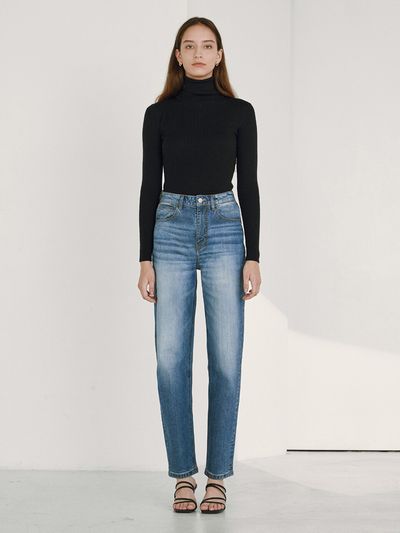 GOODDEN Boyfriend Coated Jean (Blue/Light Blue)