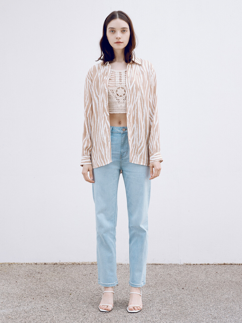 GOODDEN Crop Straight Jeans - Light Blue