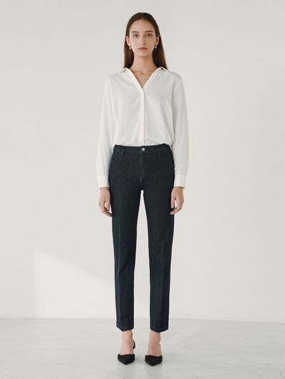 GOODDEN Office Slim Straight Dark Blue Jean