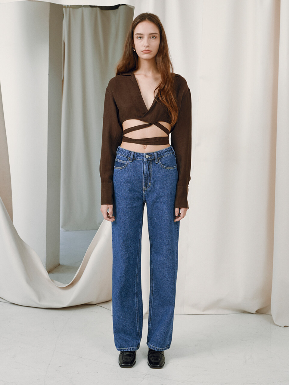 GOODDEN Standard Wide Blue Jeans