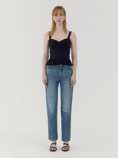 GOODDEN Straight Cropped Length Jeans - Blue