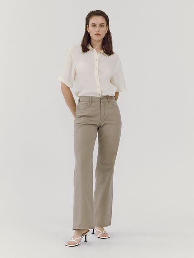 GOODDEN Wide Semi Jeans - Beige