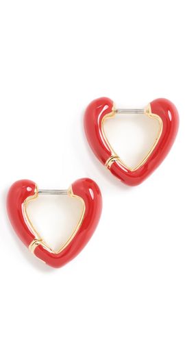 Gorjana Gorjana Amour Heart Huggies Gold/Red Enamel One Size