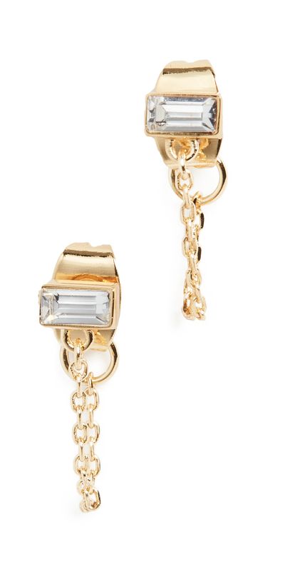 Gorjana Gorjana Desi Chain Huggies White Crystal One Size