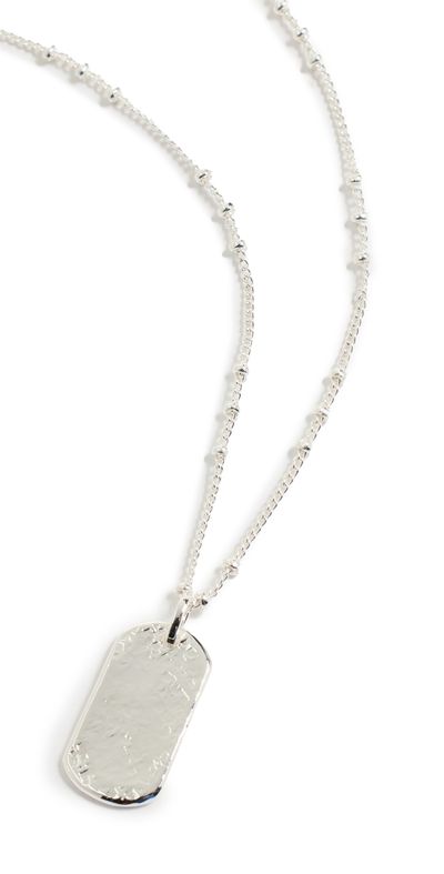Gorjana Gorjana Griffin Dog Tag Necklace Silver One