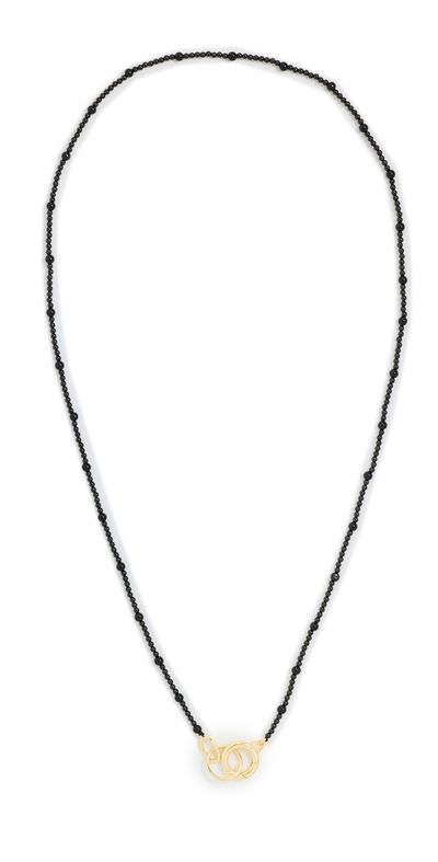 Gorjana Gorjana Power Gemstone Long Beaded Necklace Gold/Black Onyx One Size