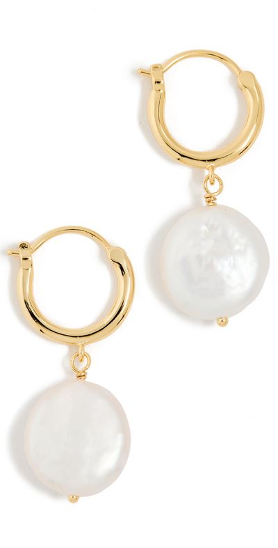 Gorjana Gorjana Reese Pearl Huggies Gold One Size