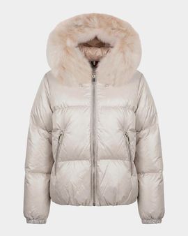 Gorski Apres-Ski Horizontal Jacket with Detachable Shearling Trim