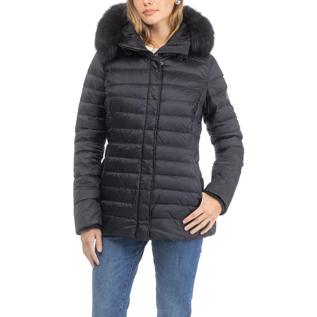 GORSKI GORSKI Apres-Ski Horizontal Short Jacket With Detachable Genuine Shearling Hood Trim