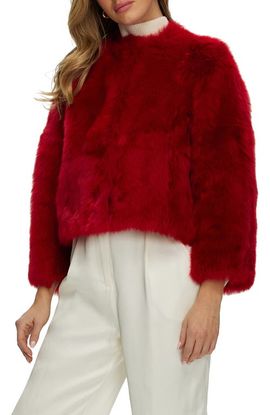 GORSKI GORSKI Collarless Genuine Shearling Short Jacket, Reversible