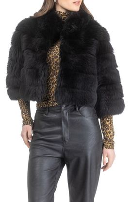 GORSKI GORSKI Genuine Shearling Bolero with Cropped Sleeves