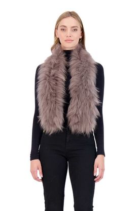 GORSKI GORSKI Genuine Shearling Knit Pull-Through Scarf