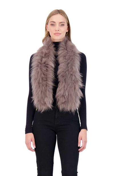 GORSKI GORSKI Genuine Shearling Knit Pull-Through Scarf