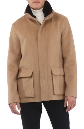 GORSKI GORSKI Men's Jacket Crafted from Loro Piana Wool with Detachable Genuine Shearling Collar