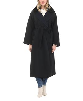Gorski Gorski Reversible Coat Crafted from Loro Piana with Detachable Select Shearling Lamb Collar and Belt