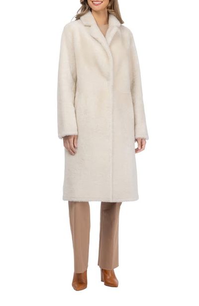 GORSKI GORSKI Reversible Genuine Shearling Short Coat, Notch Collar
