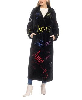 Gorski Gorski Select Shearling Lamb Embroidered Love Coat