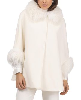 Gorski Gorski Select Wool Cape with Select Lamb Collar and Cuffs
