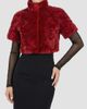 Gorski Gorski Women's Select Lamb Rose Cut Bolero, Cropped Sleeves - 6