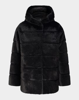 Lyla Grant Horizontal Faux-Fur Hooded Jacket
