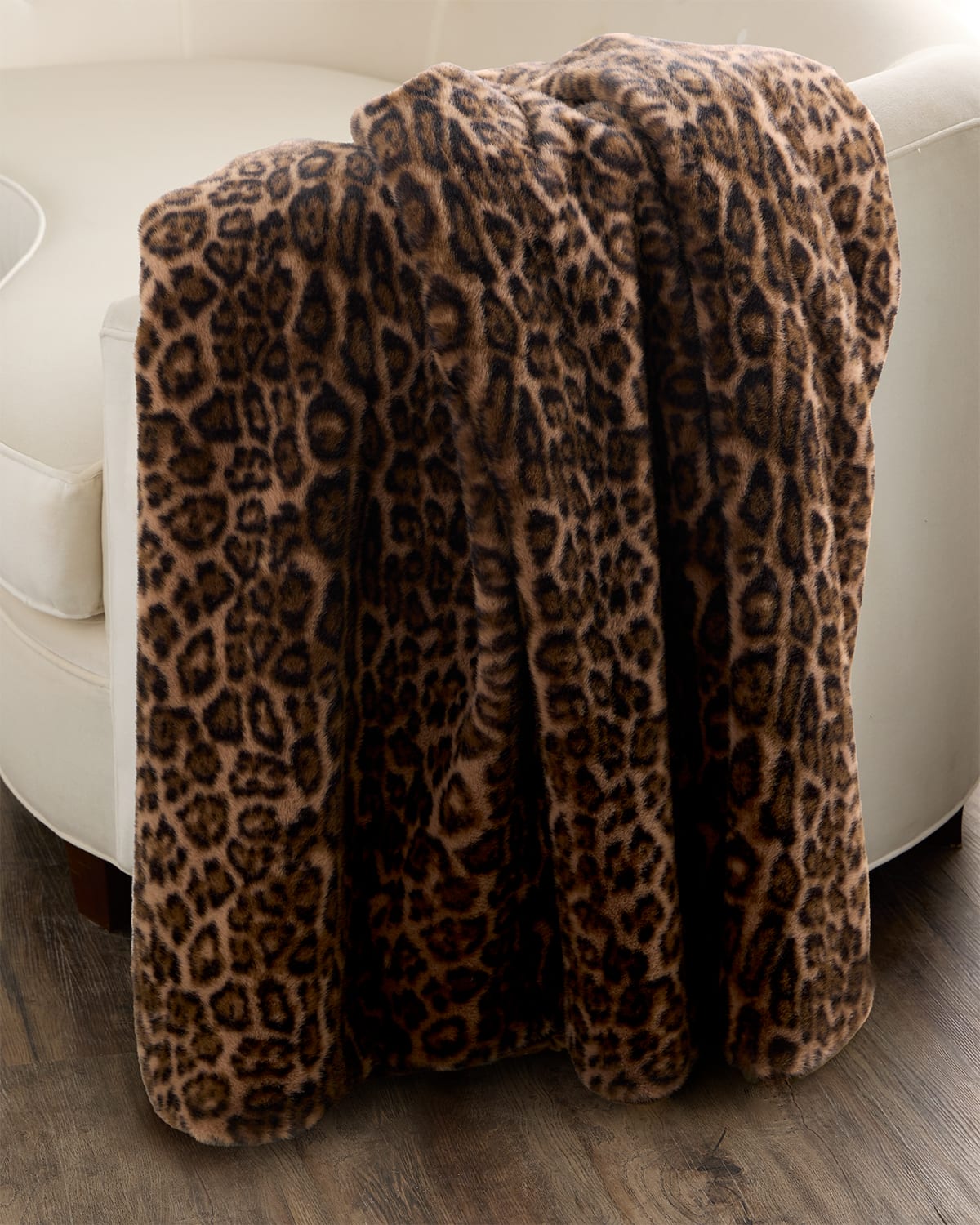 Leopard Minc Gorski - Leopard-Print Faux Mink Throw, 60