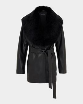 Gorski Nappa Leather Jacket w/ Shearling Collar