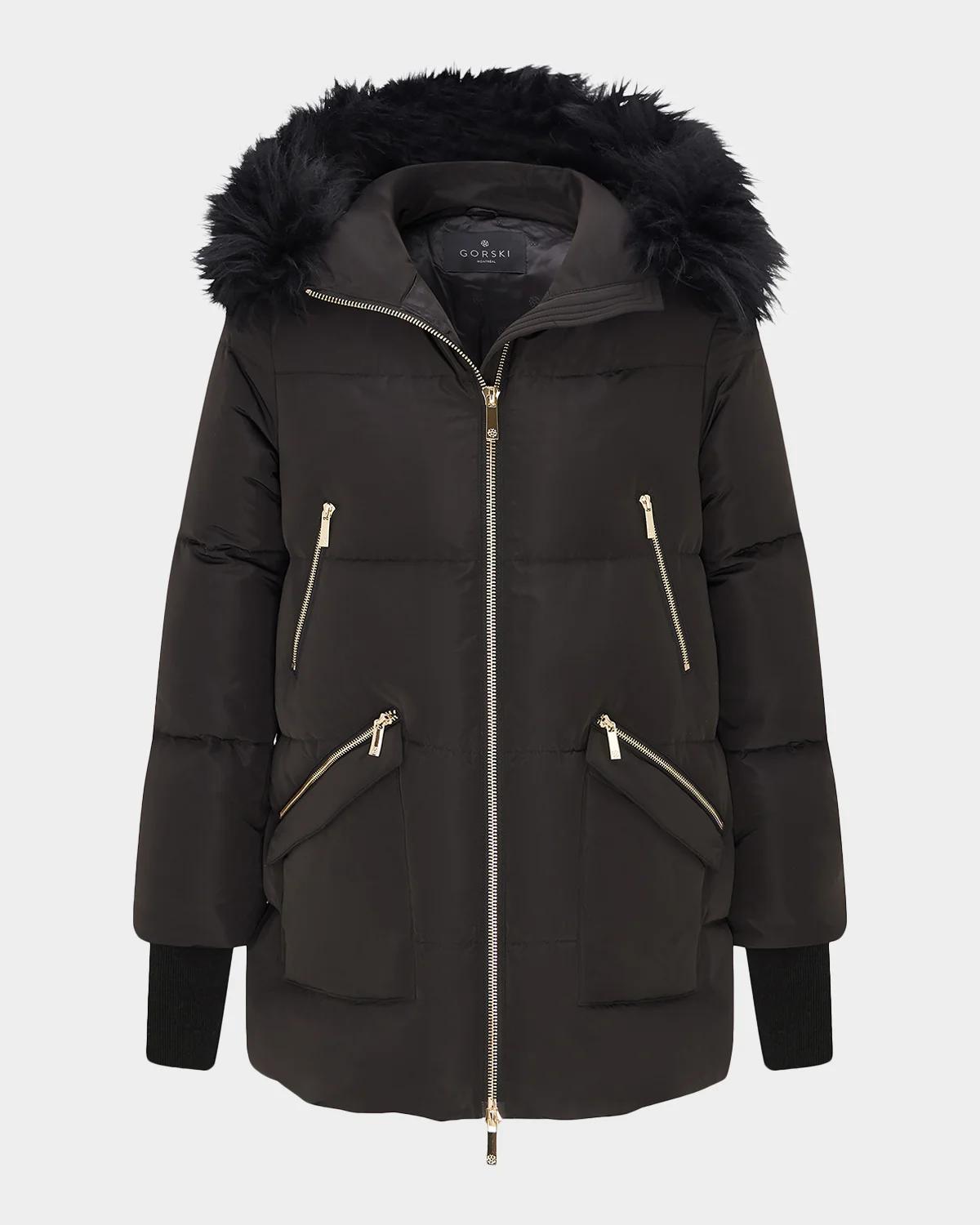 Gorski Shearling-Trim Quilted Down Parka