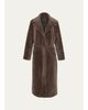 Gorski Textured Shearling Lamb Long Wrap Coat - 1