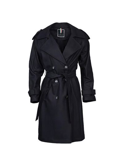 Gorski Women's Belted Trench Coat Crafted with Vitale Barberis Wool
