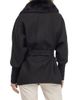 Gorski Women's Fabric Coat with Detachable Shearling Lamb Collar, Belt - 3