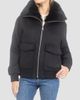 Gorski Women's Fabric Coat with Select Shearling Lamb Collar - 3