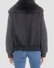 Gorski Women's Fabric Coat with Select Shearling Lamb Collar - 5