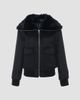 Gorski Women's Fabric Coat with Select Shearling Lamb Collar - 6