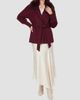 Gorski Women's Fabric Jacket with Detachable Shearling Lamb Collar, Belt - 2