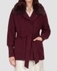 Gorski Women's Fabric Jacket with Detachable Shearling Lamb Collar, Belt - 5