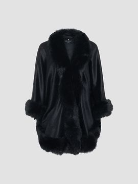 Gorski Women's Select Cashmere Capelet with Merinillo Shearling Lamb Trim