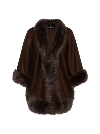 Gorski Women's Select Cashmere Capelet with Toscana Shearling Lamb Trim