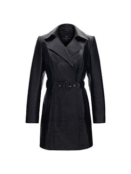 Gorski Women's Select Nappa Leather Croco Embossed Trench Coat, Belt