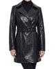 Gorski Women's Select Nappa Leather Croco Embossed Trench Coat, Belt - 2