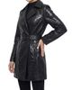 Gorski Women's Select Nappa Leather Croco Embossed Trench Coat, Belt - 5