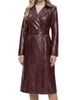 Gorski Women's Select Nappa Leather Croco Embossed Trench Coat with Belt - 3
