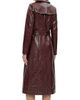Gorski Women's Select Nappa Leather Croco Embossed Trench Coat with Belt - 4
