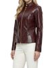 Gorski Women's Select Nappa Leather Croco Embossed Zip Jacket - 3