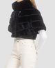 Gorski Women's Select Shearling Lamb Diagonal Bolero with Cropped Sleeves - 4